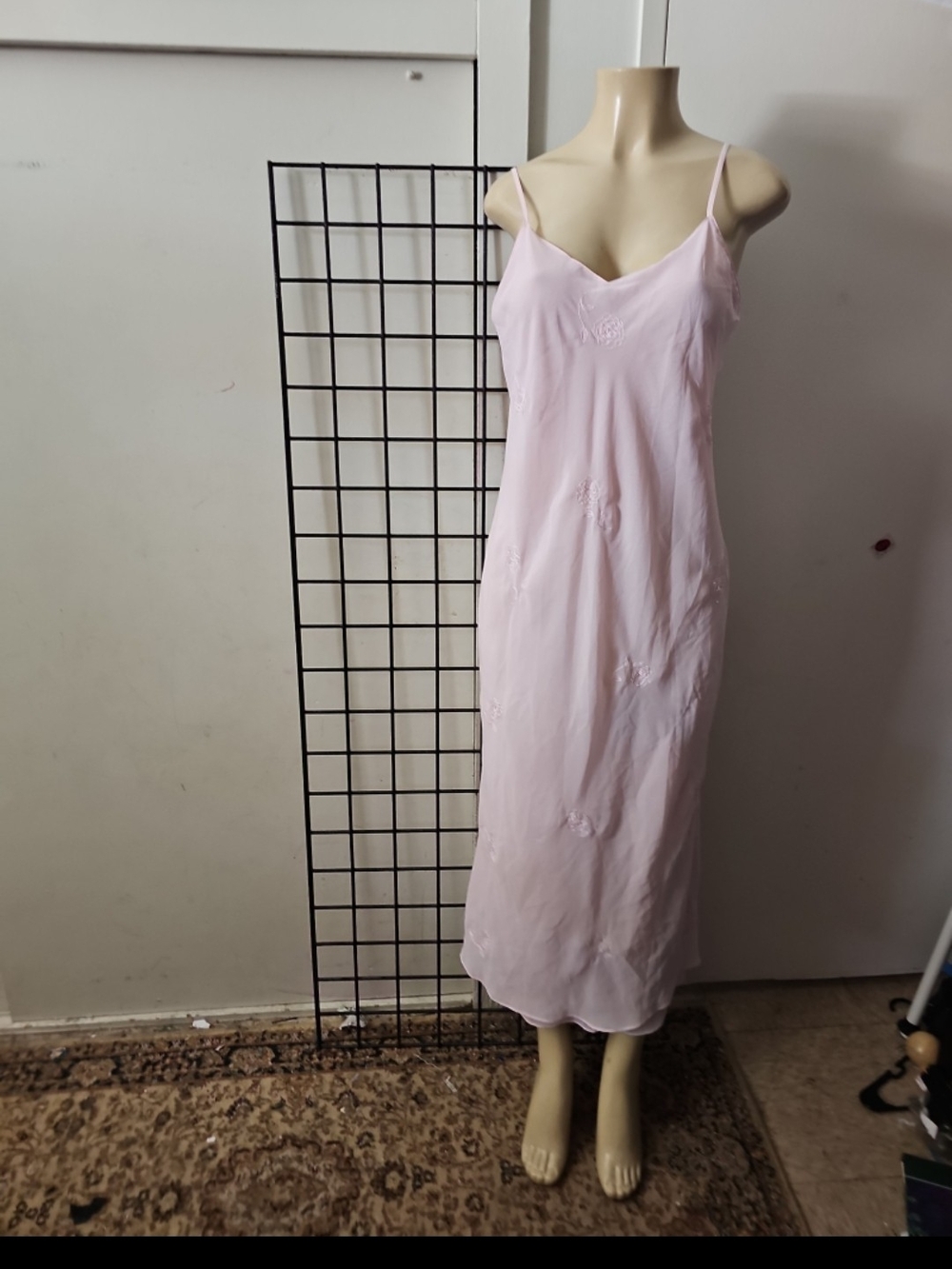 S.L. Fashions Light Pink Spaghetti Strap Maxi Slip Dress